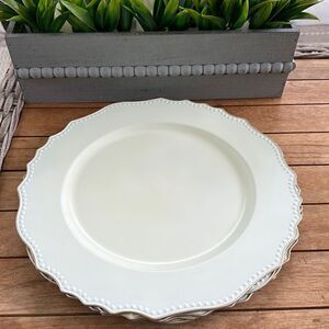 Pier 1 (4) White Plate Chargers Decor